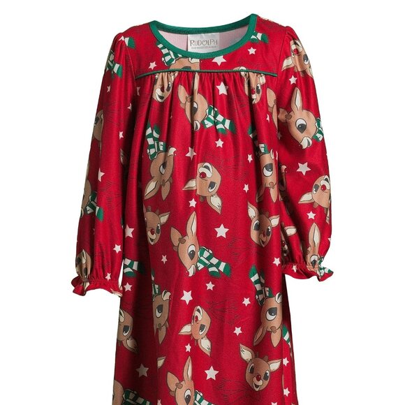 Rudolph The Red Nose Reindeer Girls Granny Style Sleep Gown Pajama, 3T - NWT - Picture 1 of 5